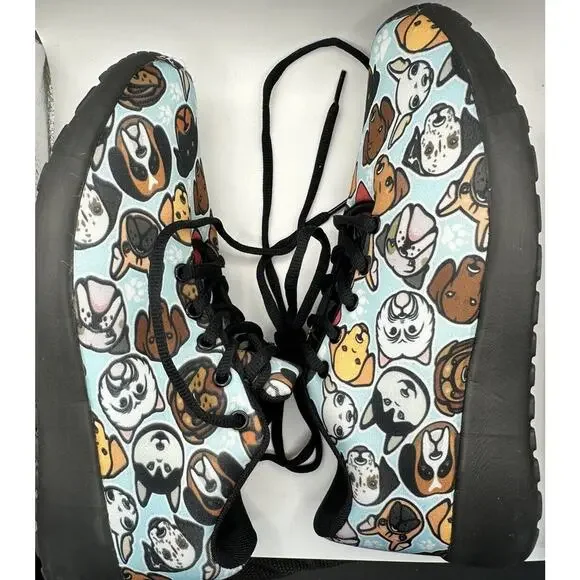 Shoes Womens 8 Athletic Trainers Dog Print Sneakers Casual Colorful Active Vet - Picture 7 of 7